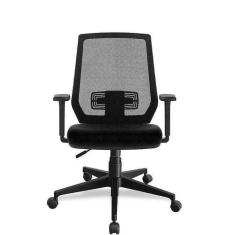 Cadeira Multi Relax Diretor Braços Reguláveis Encosto Tela Preta - NEG