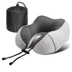Travesseiro de pescoço de viagem 100% espuma de memória pura, 2025 novas almofadas de pescoço de viagem para dormir, travesseiro de pescoço para viagem confortável em forma de U, design ergonômico