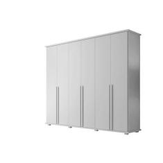 Guarda-Roupa 6 Portas 5 Gavetas Estrela Branco  RV Móveis