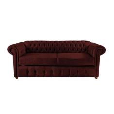 Sofá Chesterfield Luiz XV 1,80M - Couro Eco Bordo / Recepção, moveis, 