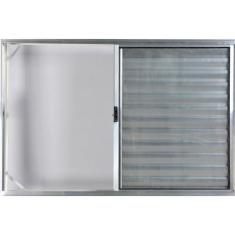 Janela Veneziana de Alumínio 3 Folhas 1,20 X 1,50 Sem Grade Cor Brilha