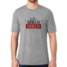 Camiseta Hello World - Foca na Moda, Cinza, GG