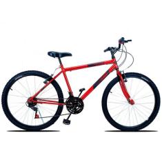 Bicicleta Aro 26 Masculina Forss Spike 18 Marchas Grafite, Vermelho, A