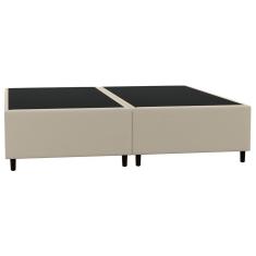 Base Box Casal Bipartido Bege Suede 30x138x188