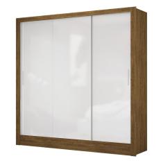 Guarda Roupa Dubai Com 3 Portas De Correr 3 Gavetas Carioca Cinamomo Branco