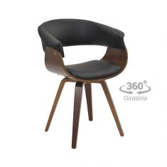 Cadeira Betina PU Base Giratória Rivatti Preto