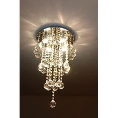 LUSTRE DE CRISTAL PARA SALA COM 70CM DE ALTURA BASE DE INOX POLIDO DE 30CM DE DIÂMETRO