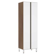 Paneleiro Torre 70Cm Jade Nogueira Dourado Com Branco Polar