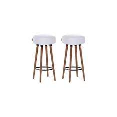 Kit 2 Banquetas Alta Pés Palito Roma Branco 70cm