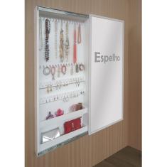 Porta Jóias Perfumes Brincos E Acessórios De Parede Com Espel