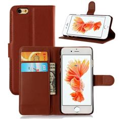 Capa para iPhone 6/iPhone 6S, carteira flip de couro PU premium com compartimento para cartão, suporte e fecho magnético [capa interior à prova de choque de TPU] Compatível com iPhone 6/iPhone 6S