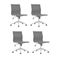 Kit 4 Cadeiras de Escritório Diretor Office Sevilha Rivatti Preto