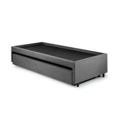 Bicama Box para Dois Colchões Solteiro Suede Cinza