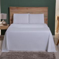 Jogo De Lençol Queen 04 Peças Percal 400 Fios Ponto Palito  - Forte Le