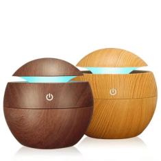  Umidificador Aromatizador LED Colorido 130ml - Luatek, Marrom-escuro