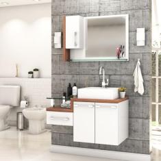 Gabinete para Banheiro C/cuba Q39 e Espelheira Legno 830 - Compace, Br