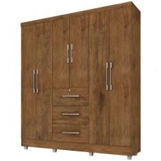 Guarda Roupa Roupeiro de Casal J&A Móveis Tokio 6 portas 3 gavetas com