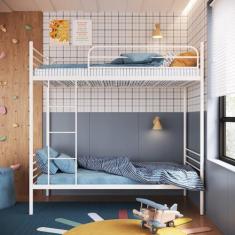 Beliche Solteiro em Ferro James 201cm X 190cm X 96cm - Camas e Beliche