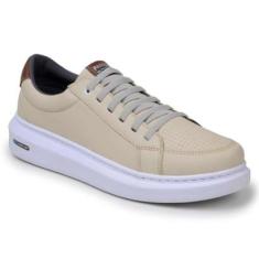 Tenis Masculino De Couro Legitimo Casual Social Dia a Dia Cores Modernas Parra Boots-Masculino
