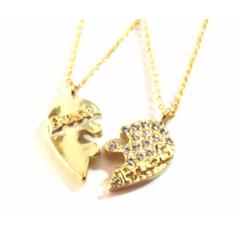 Colar Cordão Best Friends Amigas Folheado Ouro 18k