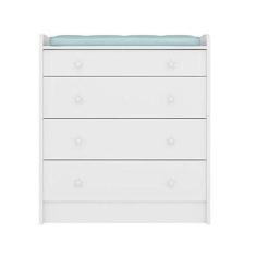 Cômoda Trocador Doce Sonho Branco/Branco- Qmovi