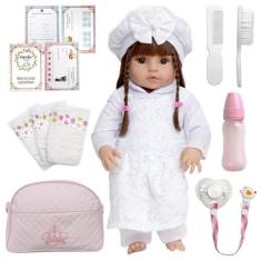 Boneca Bebe Reborn Recem Nascida Silicone Com Vários Itens - Cegonha R