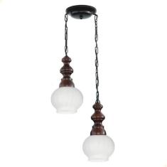 Pendente Muller Rustico 2 Lâmpadas Envelhecido 552E - Luminárias Mulle