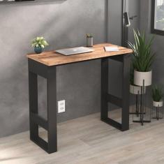 Escrivaninha Mesa Escritório 90cm Industrial Preto E Solanum Yescasa