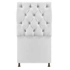 Cabeceira Sofia 90cm Solteiro Suede Branco