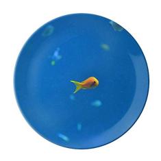 Prato decorativo de porcelana Salver Salver de peixe oceano ciência natureza