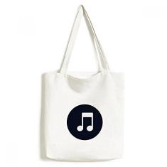 Bolsa de lona branca com notas musicais e bolsa de compras casual
