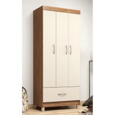 Guarda Roupa Roupeiro Solteiro 31060 03 Portas 01 Gaveta Prince Amendola Touch Off White Demóbile 