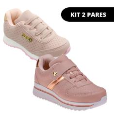 Kit 2 Tênis Menina Infantil Feminino Escolar-Feminino