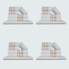 Jogo De Toalhas 24 Pçs Coleção Dubai 100% Algodão Branco