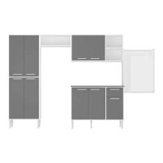 Cozinha Completa C/ Mesa Dobrável Multimóveis Branca/preta
