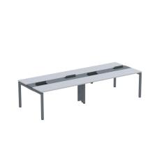 Mesa de Plataforma Dupla para 4 Pessoas Corporativa 160X120/4P PDC16/12/4P Cinza/Grafito