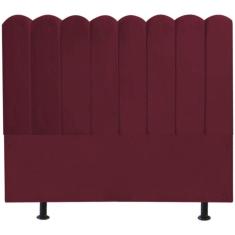 Cabeceira Nuvem Cama Box King 195 cm Alanis Suede Bordô