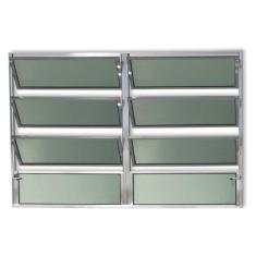 Janela Basculante de Alumínio 80x120cm 2 Seções com Vidro Boreal Plus 