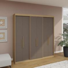 Guarda Roupa Casal 6 Portas PH1804 Herval, Cedro/Fendi