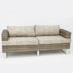 Sofá 3 Lugares em Fibra Sintética para Jardim Varanda Sala - Nossa Kas