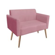 Namoradeira Marisa Suede Pés Palito Natural Rose