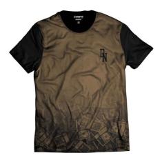 Camiseta Dólar EUA DN Swag Degradê Marrom Money Di Nuevo, P, Preto