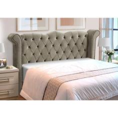 Cabeceira Cama Box King Size Estofada Madeira Luxo Lunna - D'Julia, Ca