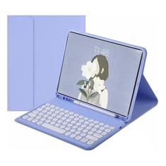 Teclado Redondo + Capa Couro Para Samsung Tab S8 Ultra 14.6polegadas