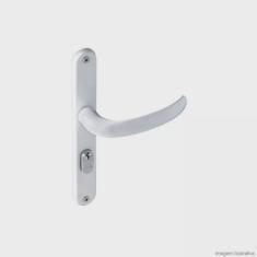 Fechadura Externa Aço Zamac Concept com Espelho Pado Branco