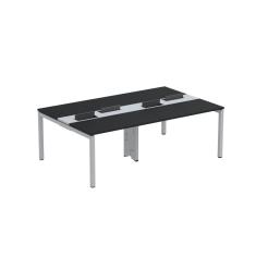 Mesa De Plataforma Dupla Para 4 Pessoas Corporativa 110x140-4p Preto-cinza