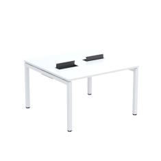 Mesa Plataforma Dupla Com Pé De Aço Para Coworking 120x120 Pdc12-12-2p Branco