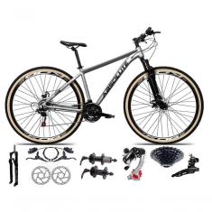 Bicicleta Aro 29 Absolute Nero 5 Câmbios Shimano 24v K7 Freios Hidráulicos Garfo Trava Com Pneu Faixa - Cinza 21