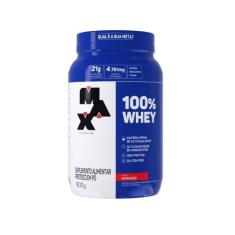 100% Whey 900g Morango Max Titanium