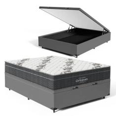 Cama Box Baú com Colchão de Espuma D33 Ortobom Airtech Ortopillow 100 